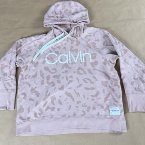 Calvin Klein | Performance Leopard Print Hoodie | Pink | Women’s M